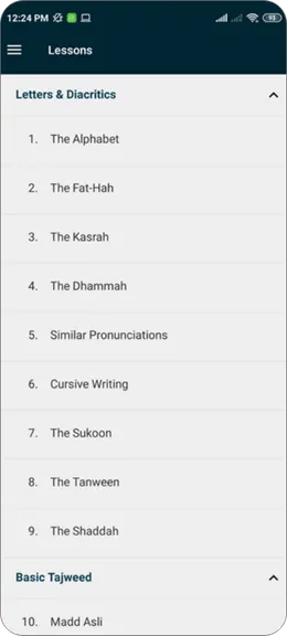 Learn Quran Tajwid app screenshot 1